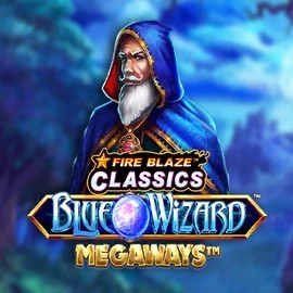 Fire Blaze Blue Wizard Megaways slot logo by Rarestone Gaming at Fatpirate CasinoFire Blaze Blue Wizard Megaways
